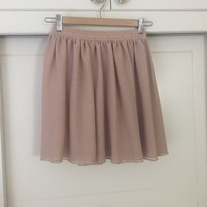 American apparel nude beige chiffon mini skirt